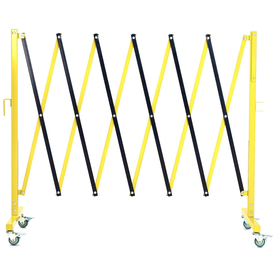 11.8FT Expandable Safety Barricade with Casters & Warning Board