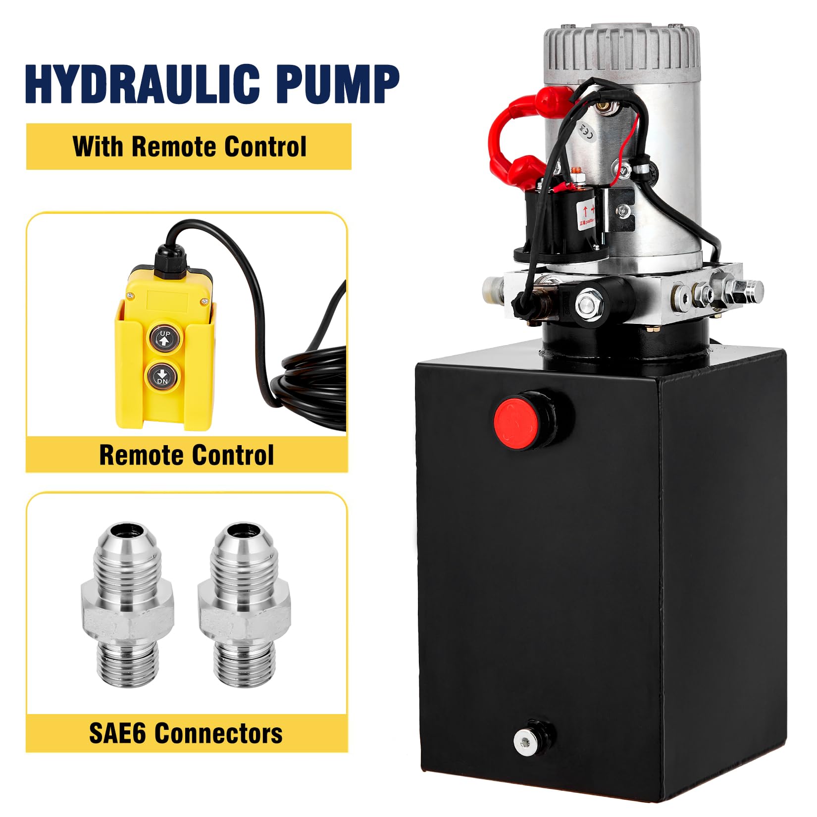 12V Hydraulic Pump Power Unit,13 Quart for Car Lift, Auto Repair