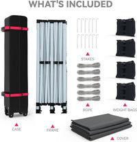 Garvee Graveelife 10x20 Pop Up Canopy Tent, Portable Outdoor Canopy with 4 Sidewalls, Wheeled Bag, Easy Set-Up Waterproof Outdoor Party Gazebo, Instant Tent for Wedding Backyard Garden Event