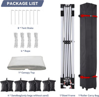 Garvee 10x10 FT Pop Up Canopy Tent with Side Walls – Instant Setup, Waterproof Sun Shelter for Beach, Parties & Outdoor (White)