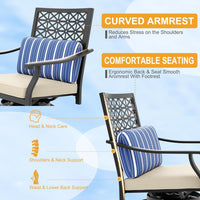 Garvee Outdoor High Swivel Bar Stools, Bar Height Patio Chairs with Cushions, Tall Counter Height Swivel Chairs for Outdoor Use