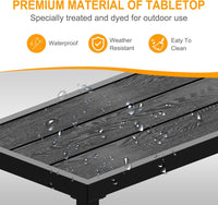 Garvee 39" Outdoor Bar Height Table, Waterproof Patio Table with Powder-Coated Metal Frame, Weatherproof, Sturdy 250 lbs Capacity, Adjustable Feet