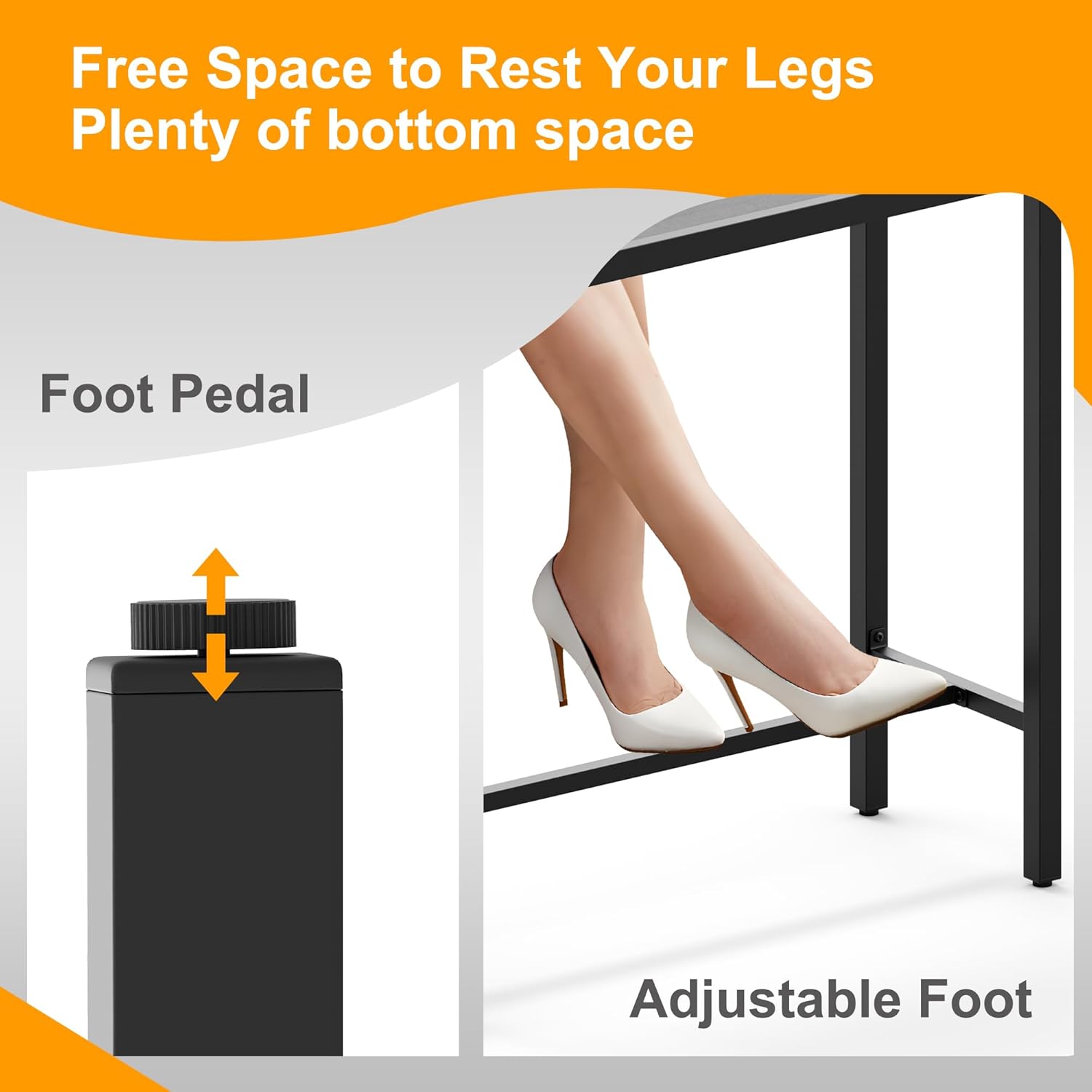 Garvee 39" Outdoor Bar Height Table, Waterproof Patio Table with Powder-Coated Metal Frame, Weatherproof, Sturdy 250 lbs Capacity, Adjustable Feet