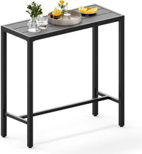 Garvee 39" Outdoor Bar Height Table, Waterproof Patio Table with Powder-Coated Metal Frame, Weatherproof, Sturdy 250 lbs Capacity, Adjustable Feet