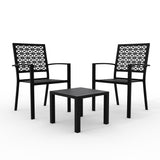 Garvee 3-Piece Outdoor Bistro Set, Modern Patio Furniture Set with Chairs and Table,for Lawn,Garden,Balcony - Black
