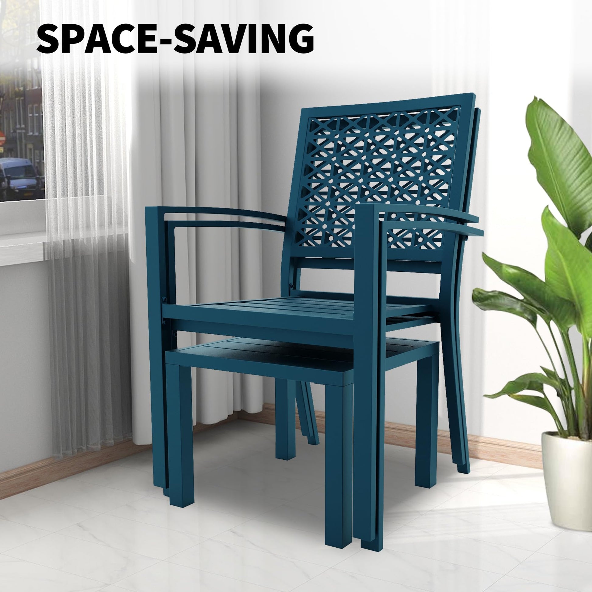 Garvee 3-Piece Outdoor Bistro Set, Modern Patio Furniture Set with Chairs and Table,for Lawn,Garden,Balcony