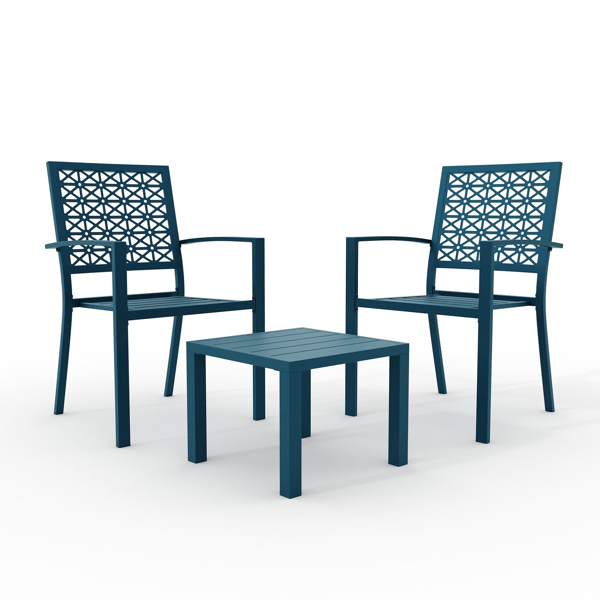 Garvee 3-Piece Outdoor Bistro Set, Modern Patio Furniture Set with Chairs and Table,for Lawn,Garden,Balcony