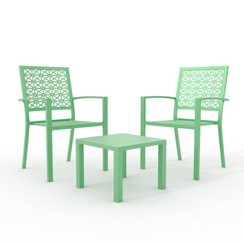 Garvee 3-Piece Outdoor Bistro Set, Modern Patio Furniture Set with Chairs and Table,for Lawn,Garden,Balcony