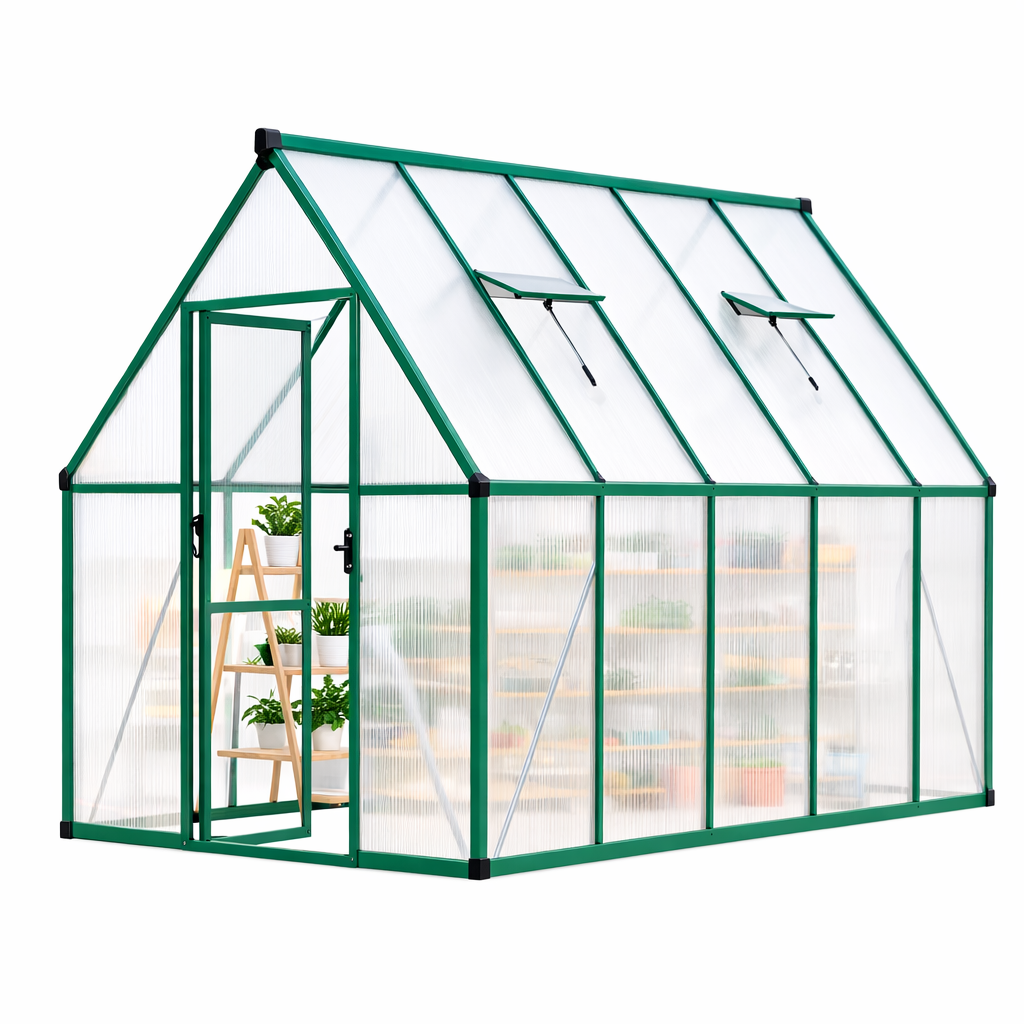 Garvee Heavy Duty Polycarbonate Greenhouse Kit Large 6x11 FT Walk-In ...