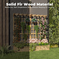 Garvee Two-Tier Wooden Planter Box with Trellis for Outdoor Gardens, Elevated Raised Bed for Flowers and Vegetables, 1.4Ft Deep Planter with Hanging Roof & Drainage Holes