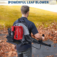 Garvee 66CC Backpack Gas Leaf Blower 4.0 HP 2-Stroke Engine Low Vibration Lightweight Padded Harness 880 CFM 320 MPH Yard Cleanup
