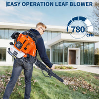 Garvee 52CC Backpack Gas Leaf Blower – 780 CFM, 270 MPH, Ergonomic, Low Vibration, Cruise Control, All-Season Yard & Snow Removal