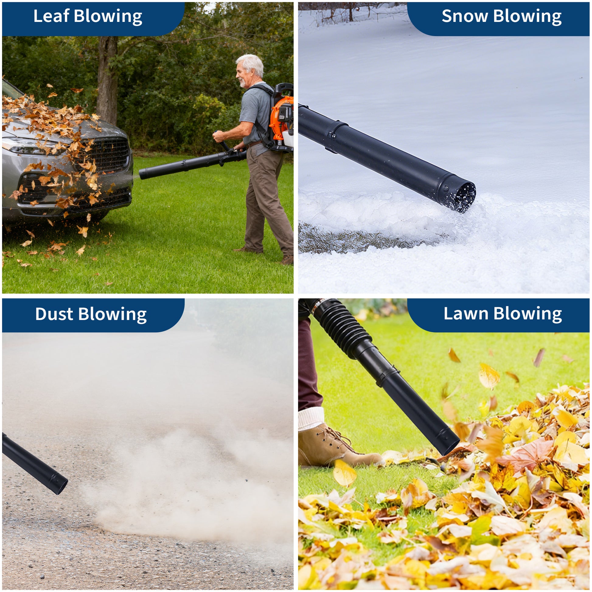 Garvee 52CC Backpack Gas Leaf Blower – 780 CFM, 270 MPH, Ergonomic, Low Vibration, Cruise Control, All-Season Yard & Snow Removal