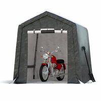Garvee 6x6FT Gray Outdoor Portable Storage Shed with Roll-Up Door & Vent, 240G Heavy-Duty Shelter Waterproof PE Tarp, UV-Resistant Storage Sheds for Motorcycle, Firewood, Garden and Tools,