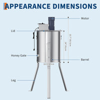 Garvee Upgraded 4 Frame Electric Honey Extractor with Side Handles, 140W Motor & Variable Speed 1300 RPM, Stainless Steel Beekeeping Equipment with Safety Auto-Stop Lid