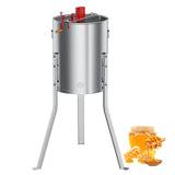 Garvee Upgraded Manual 4/8 Frame Honey Extractor with Side Handles, Food-Grade Stainless Steel Beekeeping Extractor with Adjustable Stand and Clear Lid - Silver