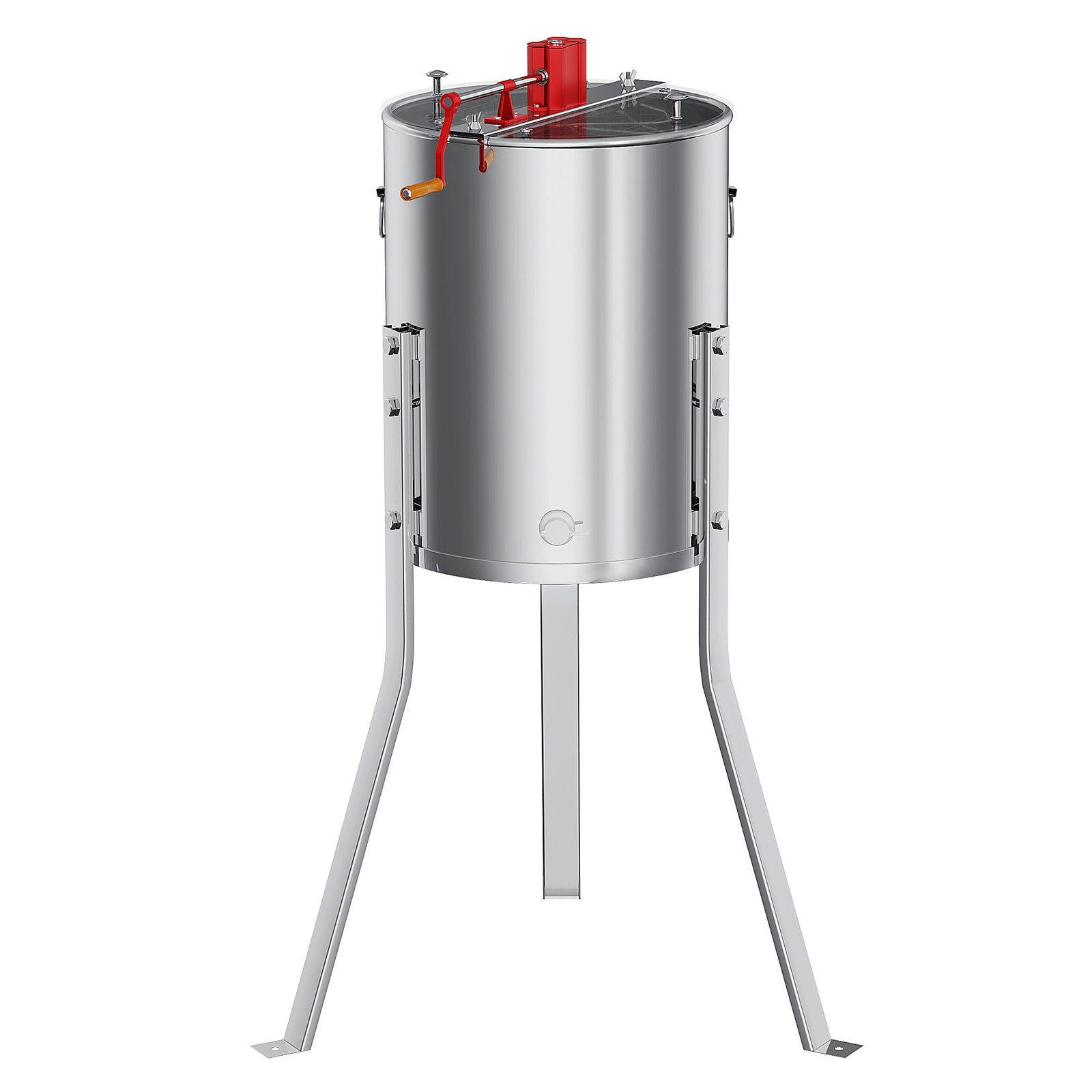Garvee Upgraded Manual 4/8 Frame Honey Extractor with Side Handles, Food-Grade Stainless Steel Beekeeping Extractor with Adjustable Stand and Clear Lid