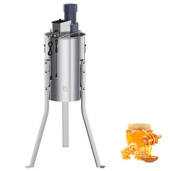 Garvee Upgraded 3 Frame Electric Honey Extractor with Side Handles, 140W Motor & Variable Speed 1300 RPM, Stainless Steel Beekeeping Equipment with Safety Auto-Stop Lid