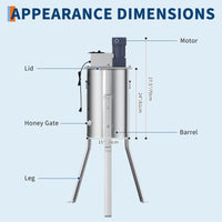 Garvee Upgraded 3 Frame Electric Honey Extractor with Side Handles, 140W Motor & Variable Speed 1300 RPM, Stainless Steel Beekeeping Equipment with Safety Auto-Stop Lid