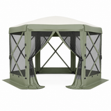 Garvee 13×13 ft Screen Tent with 6 Wind Panels, Instant Pop-Up Canopy with Mesh Walls, UPF50+ Shelter for Camping & Backyard, Army Green - Army Green