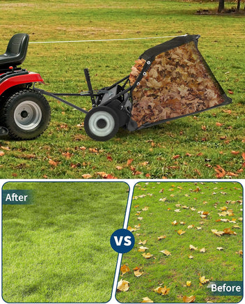 Garvee Heavy-Duty Tow-Behind Lawn Brusher - 48" Brush Width, 26 cu ft Collector, Adjustable Brush Height, Pull-Behind Leaf & Grass Collector for Riding Mower/Tractor/ATV - Green 48 in