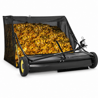 Garvee 52-Inch Tow-Behind Lawn Sweeper for Lawn Tractors, 27 Cu.Ft Large Hopper, Adjustable Brush Height, Dump-from-Seat Handle, Universal Hitch, Leaf & Grass Collection, Yellow