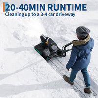 Garvee 20" Cordless Electric Snow Blower- 40V 4.0Ah Battery Powerful Motor 19.6FT Throw Distance Lightweight Maneuverable for Driveways Patios Sidewalks
