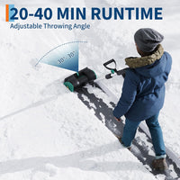 Garvee 12" Cordless Battery Powered Snow Blower - 20V Lightweight with Ergonomic Handle, Detachable Design for Steps and Decks