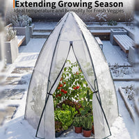 Garvee Mini Hexagonal Greenhouse 54"x54"x71", Portable Walk-In Greenhouse with PE Cover, Roll-Up Door & Mesh Window, Steel Frame for Garden Patio
