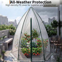 Garvee Mini Hexagonal Greenhouse 54"x54"x71", Portable Walk-In Greenhouse with PE Cover, Roll-Up Door & Mesh Window, Steel Frame for Garden Patio