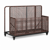 Garvee 2-Section Rolling Pool Float Storage Organizer, Wicker PE Rattan Pool Caddy with Wheels for Pool Toys, Floats & Patio Accessories, Mixed Brown - Mixed Brown