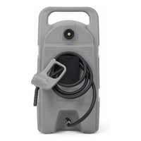Garvee Upgraded 15-Gallon Gas Can & Fuel Tank - Portable Fuel Caddy with Manual Transfer Pump, 10FT Hose, and Wheels, Heavy-Duty Leak-Proof Design for Lawn Mowers, Tractors, Cars, Boats, ATVs, and Snow Blowers, Grey