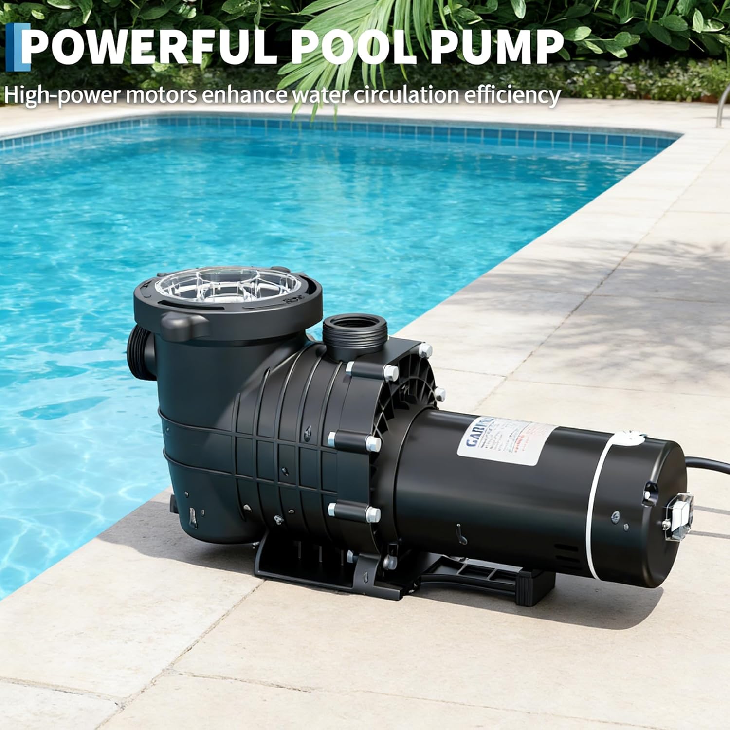 Pool Pump 2.0 HP 220V with Strainer Basket | Garvee