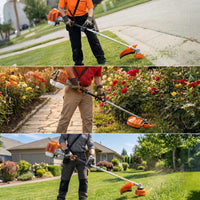 Garvee 43cc Gas String Trimmer, 3-in-1 Weed Wacker & Brush Cutter, 17" Cutting Path, Anti-Vibration, Aluminum Shaft, Shoulder Strap