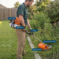 Garvee 52cc Gas Weed Wacker, 3-in-1 String Trimmer & Brush Cutter, Heavy-Duty Gas Powered Lawn Trimmer with Shoulder Strap & Anti-Vibration Handle