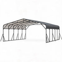 Garvee 20'×25' Heavy Duty Metal Carport, Galvanized Steel Roof Outdoor Car Shelter for SUV, Truck & Boat, Gray