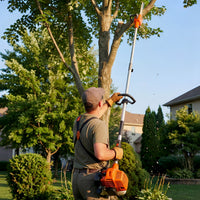 Garvee 52cc Gas Pole Saw, 12" Bar 2-Stroke Tree Pruner with 9.5 ft Extendable Reach, Anti-Vibration Handle, Auto Oiler, Aluminum Shaft for Tree Trimming