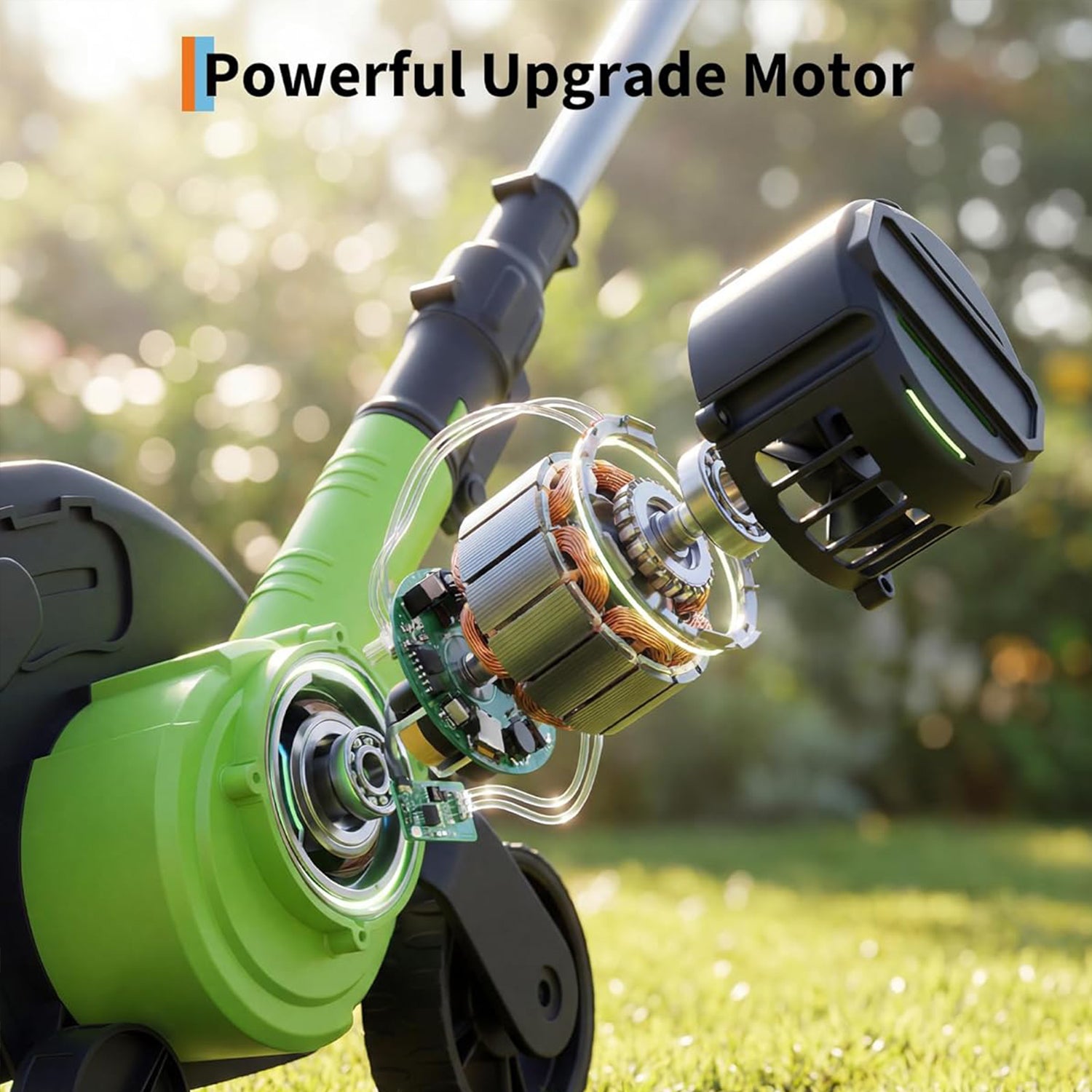 Garvee Cordless Lawn Edger 20V – 9-Inch Steel Blade, 4.0Ah Battery, Dual Wheels, Adjustable Depth for Driveway, Sidewalk & Garden, Light Green