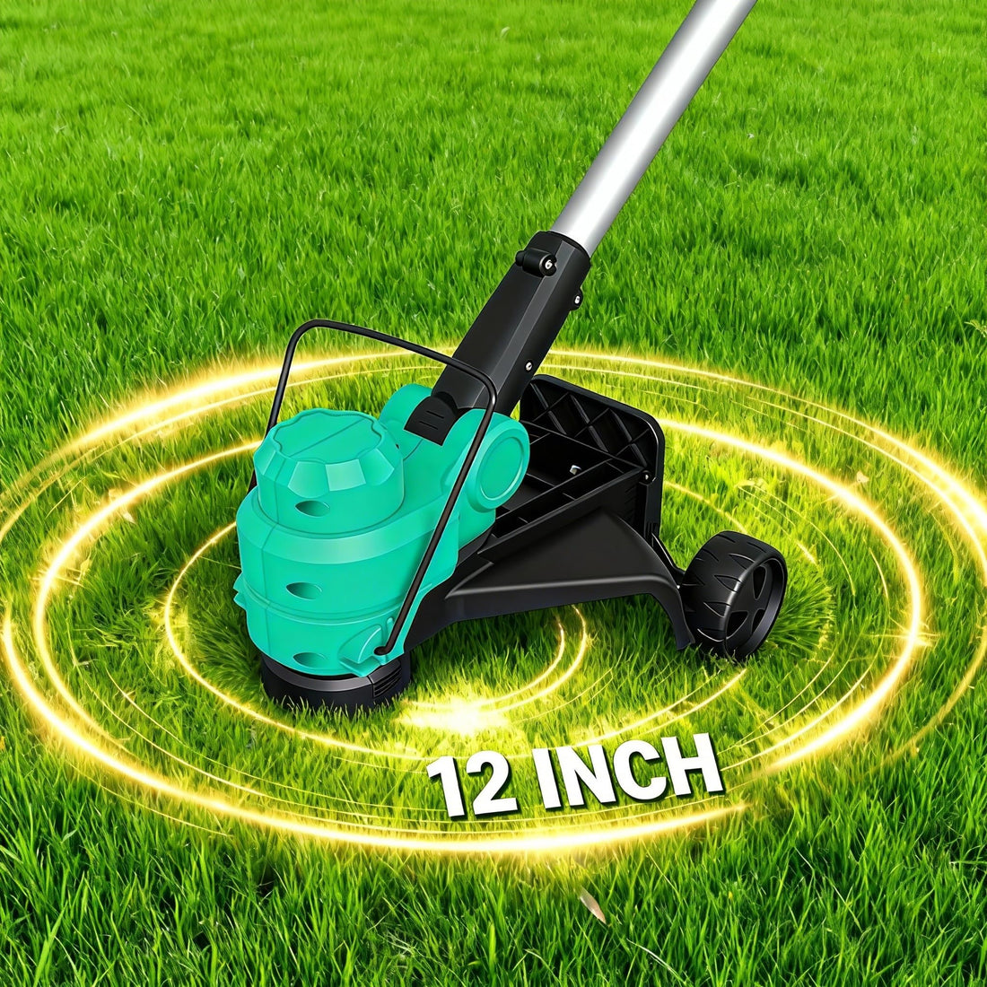 Garvee 20V Cordless String Trimmer, 12-Inch Grass Edger with 2.0Ah Battery & Charger, 8 Replacement Spools, Lightweight Electric Weed Wacker for Lawn, Patio & Garden, Black & Green