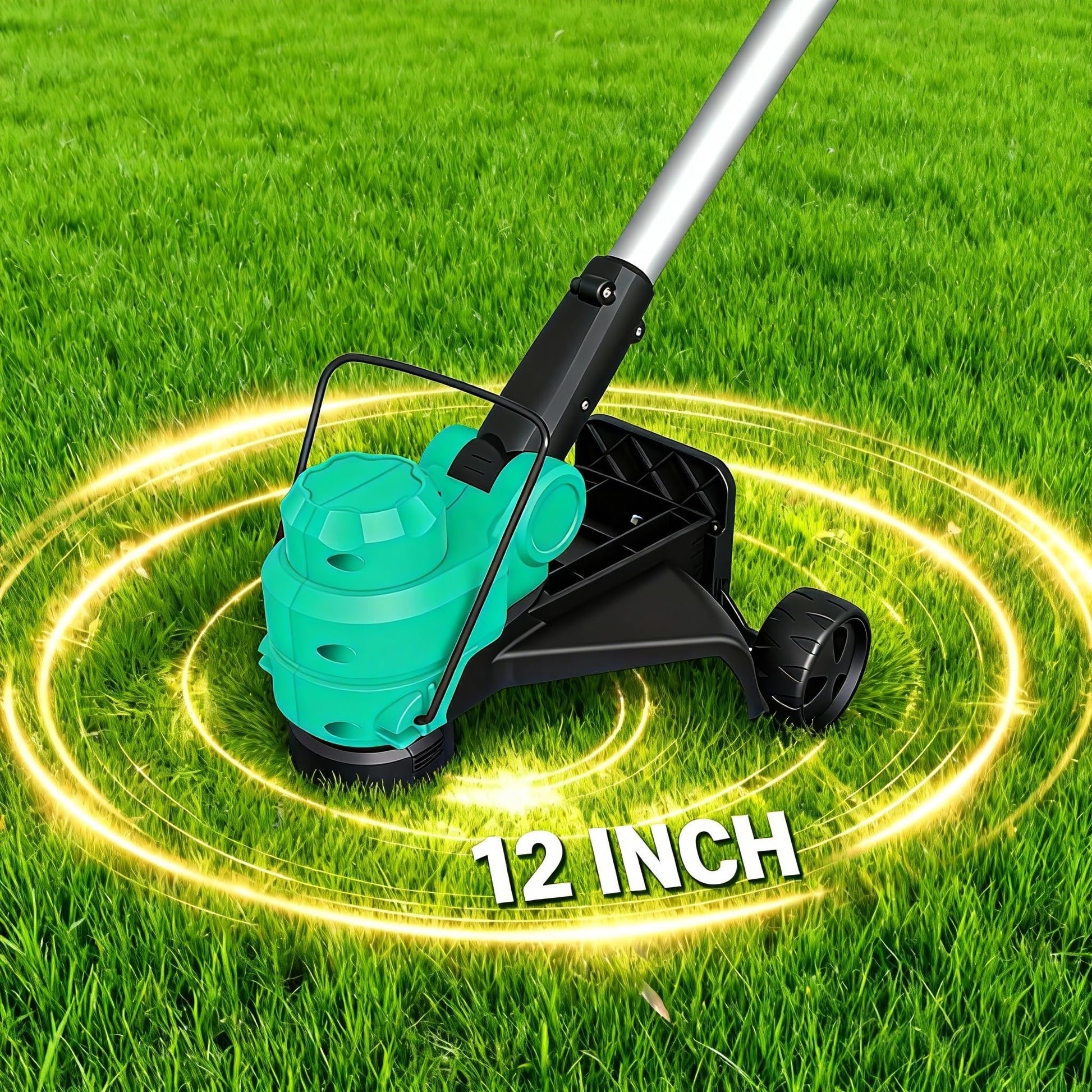Garvee 20V Cordless String Trimmer, 12-Inch Grass Edger with 2.0Ah Battery & Charger, 8 Replacement Spools, Lightweight Electric Weed Wacker for Lawn, Patio & Garden, Black & Green