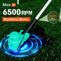 Garvee 20V Cordless String Trimmer, 12-Inch Grass Edger with 2.0Ah Battery & Charger, 8 Replacement Spools, Lightweight Electric Weed Wacker for Lawn, Patio & Garden, Black & Green