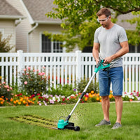 Garvee 20V Cordless String Trimmer, 12-Inch Grass Edger with 2.0Ah Battery & Charger, 8 Replacement Spools, Lightweight Electric Weed Wacker for Lawn, Patio & Garden, Black & Green