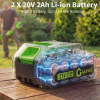 Garvee 20V Cordless String Trimmer, 12-Inch Lightweight Grass Trimmer with 2.0Ah Battery & Charger, 8 Replacement Spools, Portable Electric Weed Wacker for Lawn, Patio & Garden, Black & Green