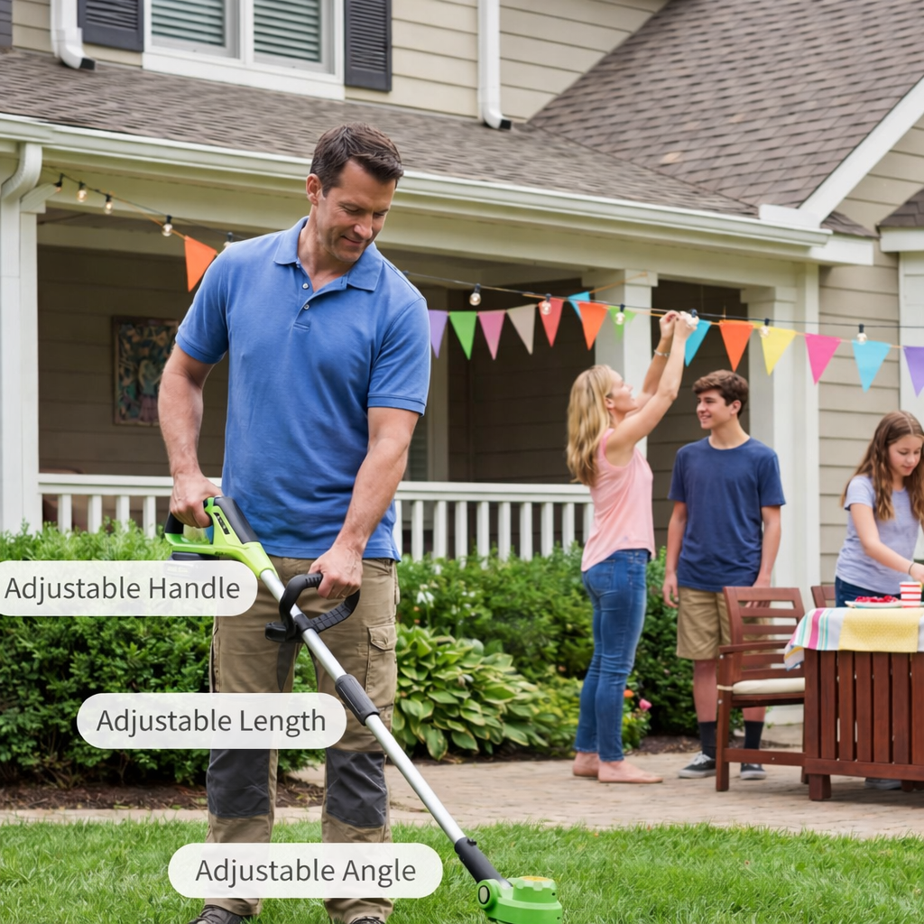 Garvee 20V Cordless String Trimmer, 12-Inch Lightweight Grass Trimmer with 2.0Ah Battery & Charger, 8 Replacement Spools, Portable Electric Weed Wacker for Lawn, Patio & Garden, Black & Green