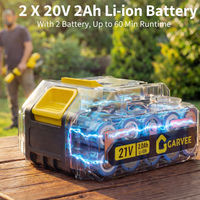 Garvee 20V Cordless String Trimmer, 12-Inch Cutting Path, 2.0Ah Battery & Charger Included, 8 Replacement Spools, Lightweight Electric Weed Wacker for Lawn & Garden, Black & Yellow