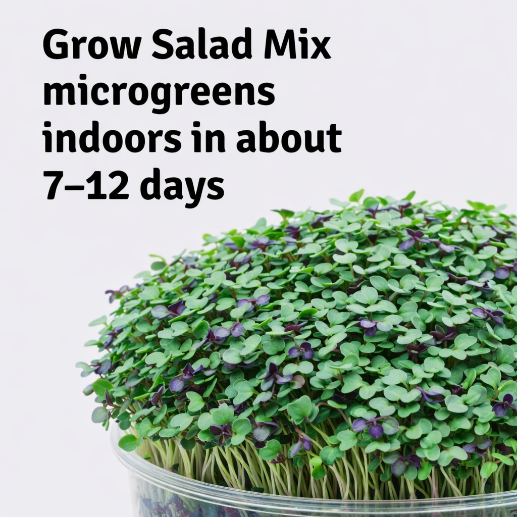 Garvee Mini Microgreens Growing Kit – Salad Mix Sprouting Seeds with Reusable Growing Tray & Coco Coir, Easy Indoor Microgreen Garden, Ready to Harvest in 7–12 Days