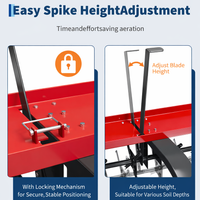 Garvee 40" Tow-Behind Lawn Plug Aerator with 24 Galvanized Steel Tines, 150 lb Weight Tray, Pneumatic Wheels, Deep Core Aeration, Red