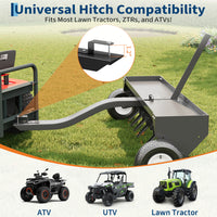 Garvee 40" Tow Behind Plug Aerator, 24 Steel Tines Core Aerator, 150 lb Weight Tray, Heavy-Duty Lawn Aerator with Universal Hitch & Pneumatic Wheels
