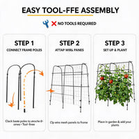 Garvee 5.3'×5.3' Garden Arch Trellis, U-Shaped Metal Trellis for Raised Beds, Cucumbers, Squash, Roses & Climbing Plants
