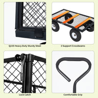 Garvee Versatile Outdoor Utility Cart - 800LBS Heavy-Duty, 10" All-Terrain Pneumatic Tires, Easy Maneuverable Lawn Cart with Removable Mesh Panels for Gardening & Landscaping, Black